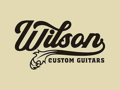 Wilson Custom Guitars Script Logo branding custom custom guitars design graphic design guitar guitars identity illustration logo mark script