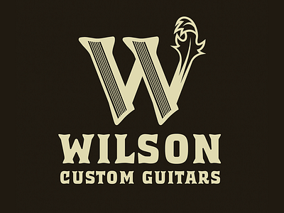 Wilson Custom Guitars Icon Lockup branding custom custom guitars design graphic design guitar guitars icon identity illustration lockup logo mark