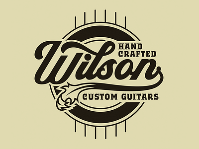 Wilson Custom Guitars Apparel Graphic branding custom guitars design graphic design guitar guitars identity illustration lockup logo mark