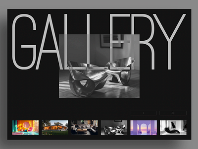 Gallery section web prototype_Concept 3d aesthetic amazing animation branding cool dark figma gallery graphic design microanimation minimal modern motion motion graphics sleek ui ux webdesign website