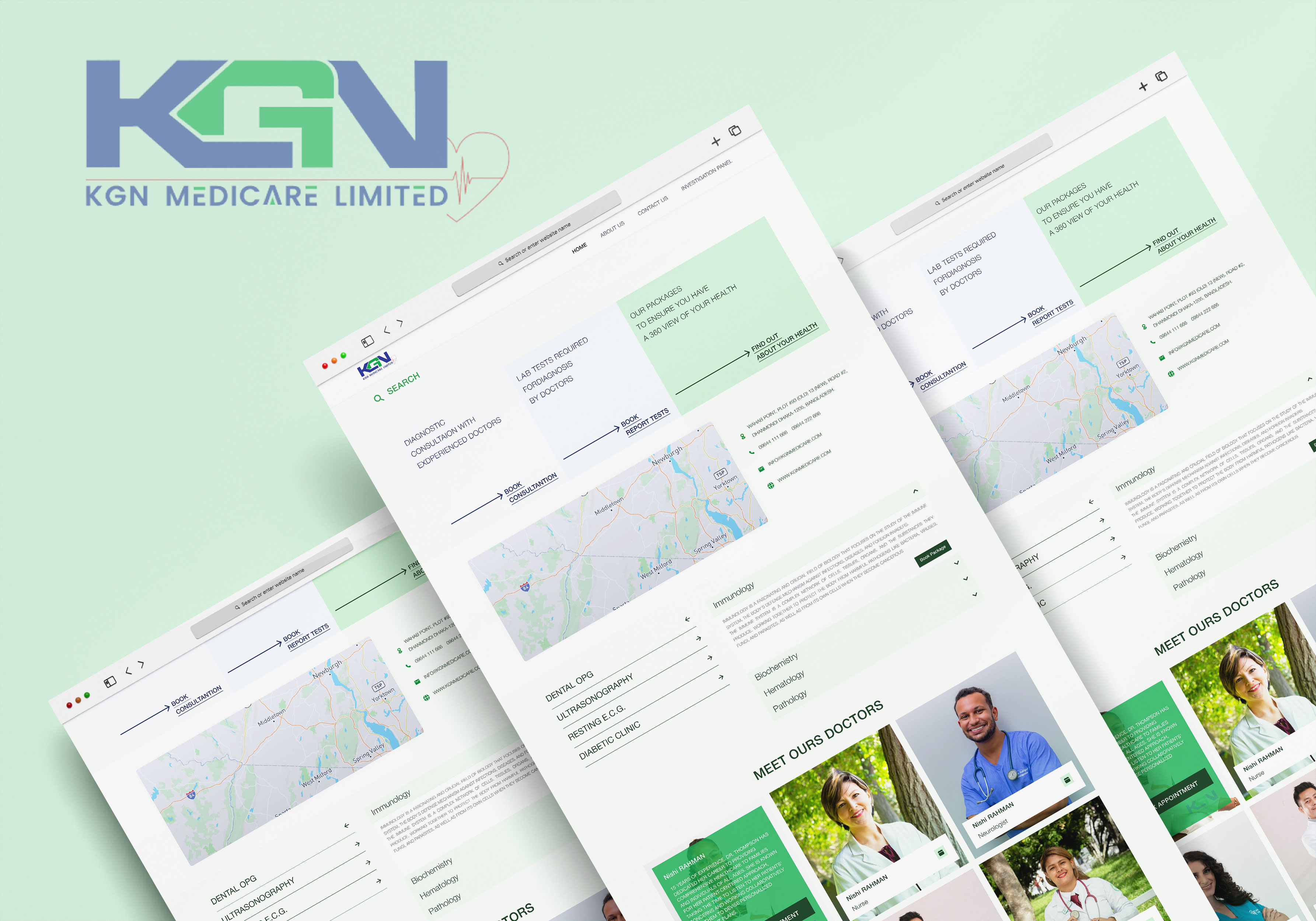 Modern and Trustworthy Design for a Medical Clinic Website bonus designer kgn madical medical website ui uiux ux website website designer
