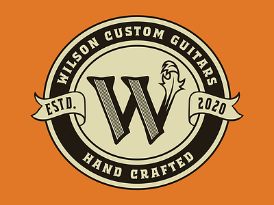 Wilson Custom Guitars Logo acoustic branding custom guitars customs design graphic design guitars identity illustration lockup logo mark