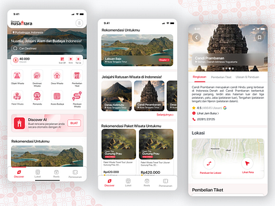 Indonesian Tourism App UI Design app branding design mobile tourism ui
