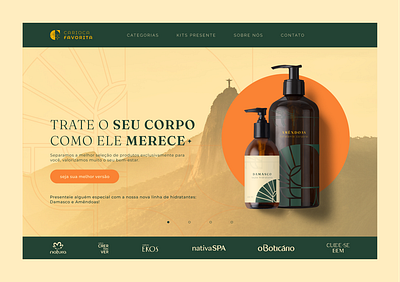 Beauty Products Landing Page Concept beauty branding cosmectis design landing page logo site skincare tropical ui ux web design