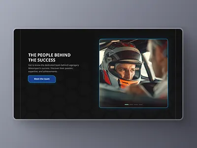 Meet the team block for a Racing Team 🏁 about about us cars landing page modern design motorsport pattern racing team members ui uiux