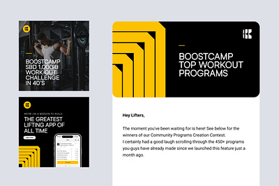 Lifting App Newsletter app brand branding design designer fitness freelance freelancer geometric graphic design icon lift lifting logo mark newsletter weight yellow