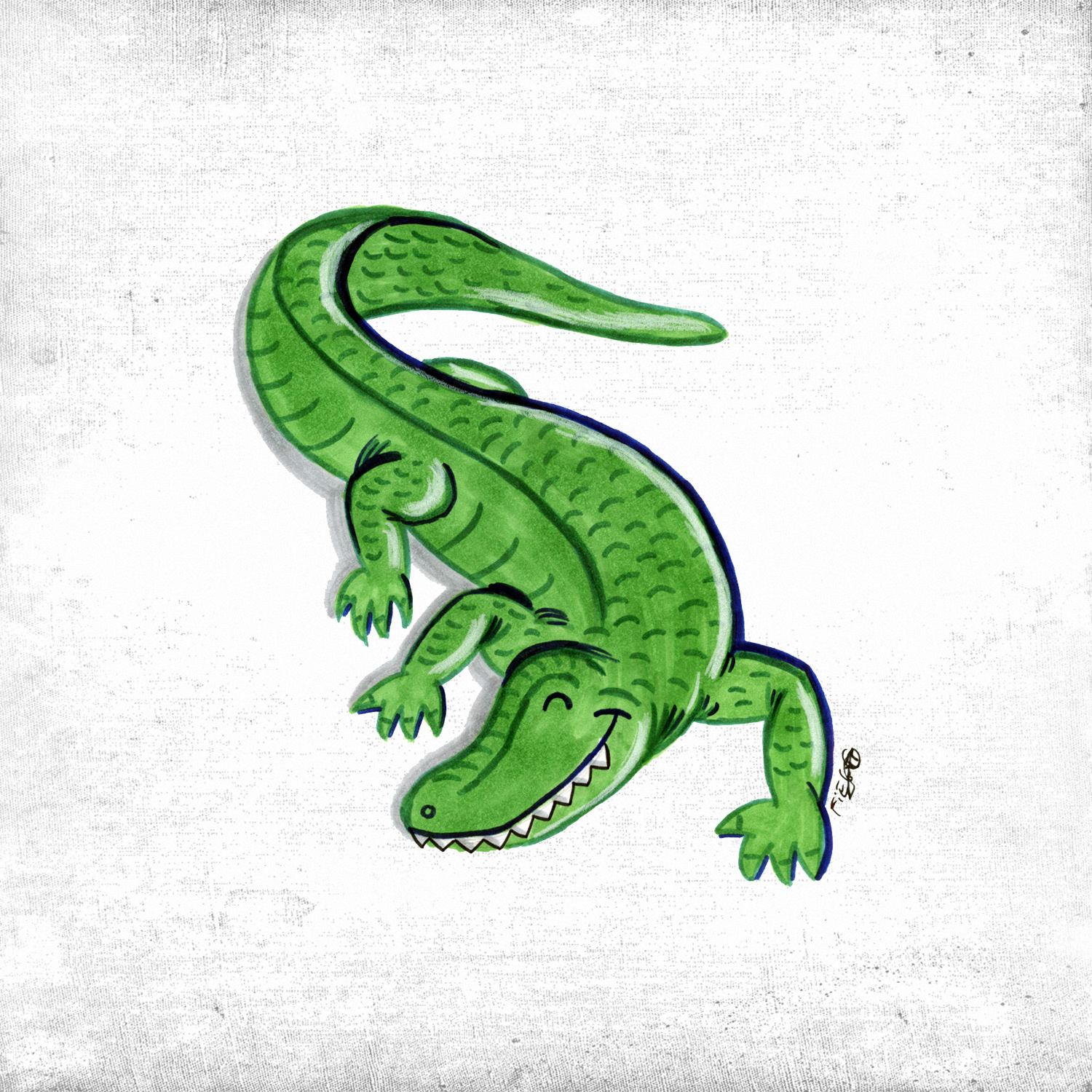 See You Later, Alligator alligator animals carnivores creatures crocodile everglades green herpetology illustration reptiles scales sharp teeth smiles smiling swamps swampy tooth wilderness wildlife zoo