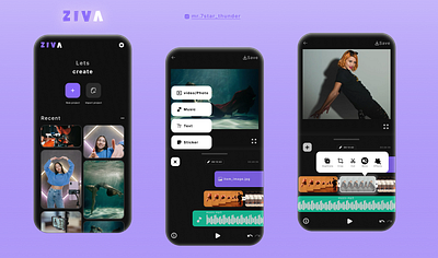 ZIVA - Video Editing App Mobile UI mobile ui