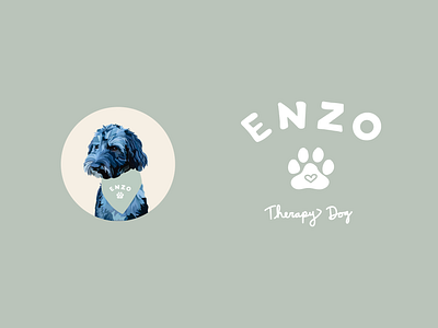 Enzo the Therapy Dog Illustration brand design brand identity branding dog icons dog illustration illustration illustration design logo design logo inspiration pet icon pet illustration procreate therapy dog