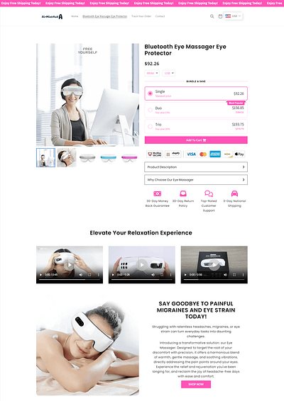 Shopify Product Page/Landing Page one product store product page shopify shopify landing page shopify store