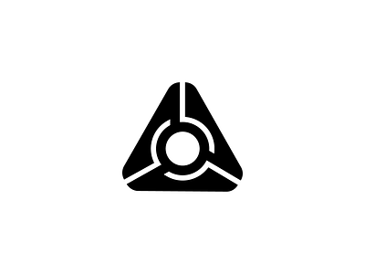 TRI abstract black circle concept icon logo simple symbol technology techy tri triangle