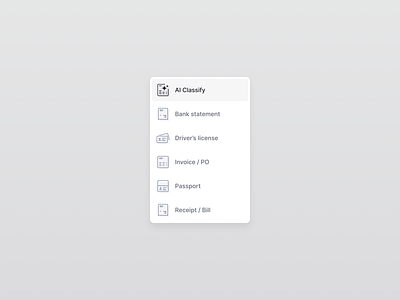 Document type ai design document dropdown file flat hover icon text list menu minimal modal option popup product design select selection type ui ux