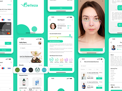 Beauty Consultations App app beauty beauty consultations app consultations doctor face green marketplace mobile scan skin ui uiux ux