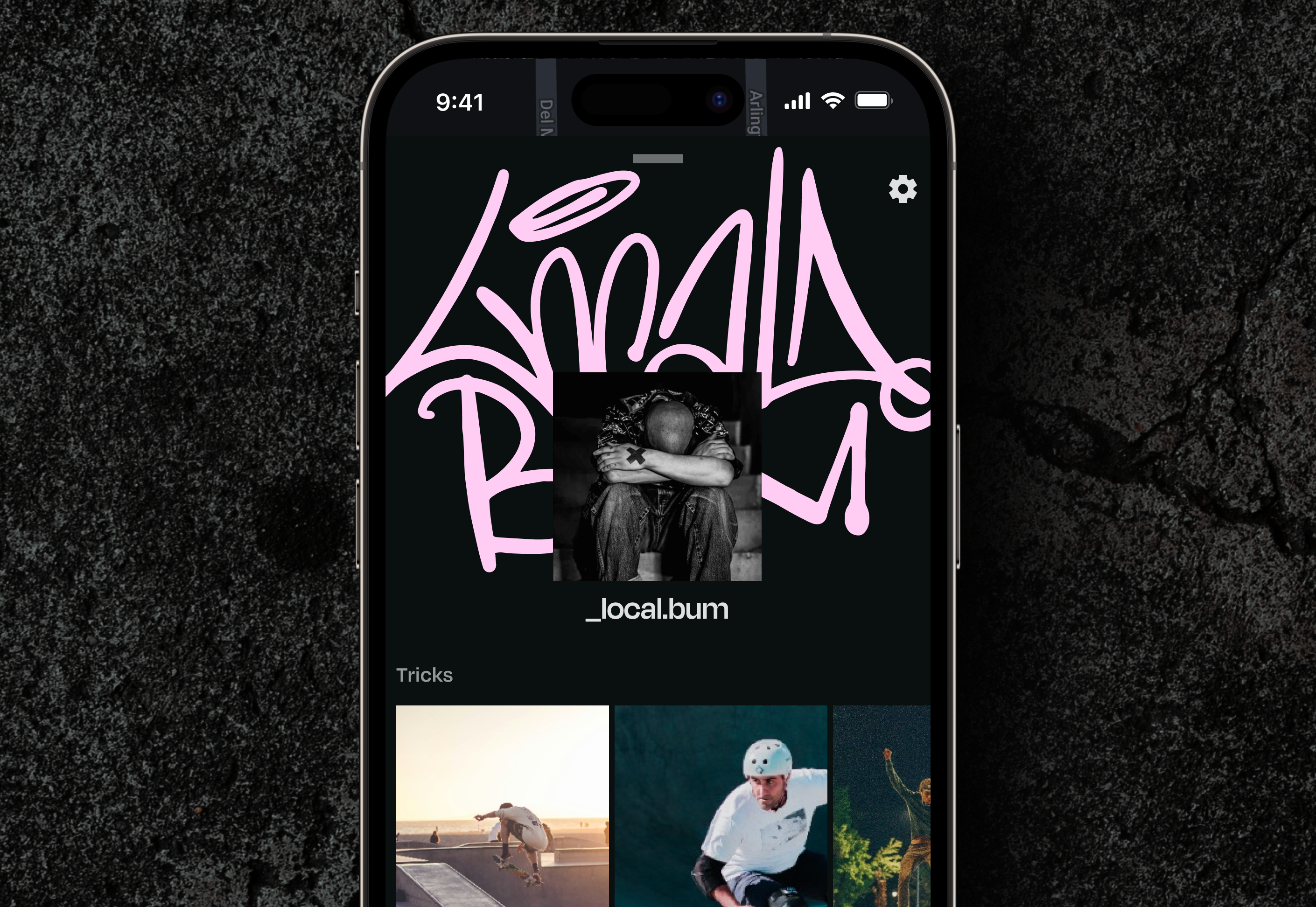 Skaters profile app art extreme mobie profile skate sport street ui ux