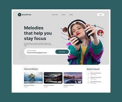 Music Website Hero Section Ui Design design figma figmaui herosection landingpage music musicwebsite ui uidesign uiux uxdesign