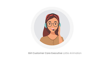 Girl Customer Care Executive Lottie Animation animated svg animation app animation call center call center executive customer care design headphone mic illustration lips syncing lottie animation motion graphics mouth animation speaking girl animation talking talking girl ui ux voice syncing animation website illustration
