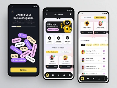 AI Chatbot unused mock up 3d ai app application artificial intelligence chat bot chatgpt design illustration mobile neel onboarding openai prakhar search sharma subscription ui ux walkthrough