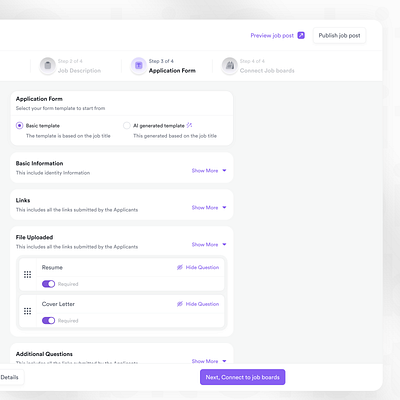 Setup application form design productdesign ui