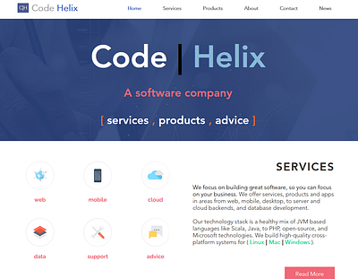 Code Helix splash page