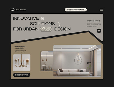 Interior Design Studio concept app architecture beige bento bentogrid branding grey interior landingpage minimalism site studio ui ux webdesign website