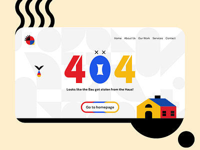 404 Page 404 app bauhaus canva collage creative design geometric house illustration layout logo minimal pattern surreal texture type ui vector website