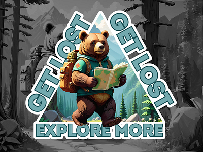 Tshirt | Get Lost Adventure adventure anomsaki bear graphic design outdoor
