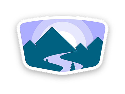 Dreamy Mountains Badge badge design graphic design inkscape vector