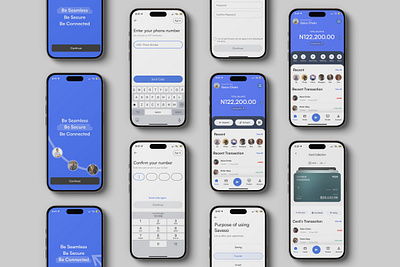 Finance & Savings mobile app - Onboarding, Balance & Card Page app application balance page branding card page finance graphic design mobile moblie app money onboarding onboarding page sign in sign up sign up page ui ux