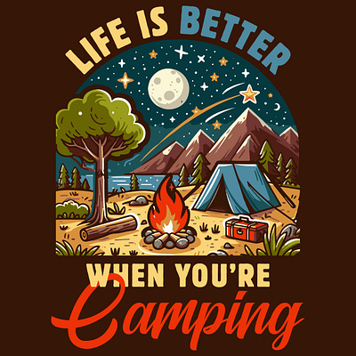 Camping graphic design graphic design illustration tshirt artwork vector graphic