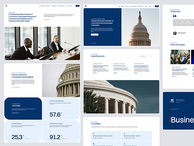 Arkansas State Chamber blue city clean committee corporate design government minimal municipality navy political politics rev rounded state web design whitespace