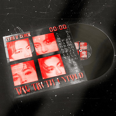 00:00 clock with vocal line BTS album cover brutalism bts design graphic design illustration photoshop poster typography