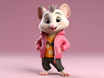 Cute possum with a cute outfit studio african tree