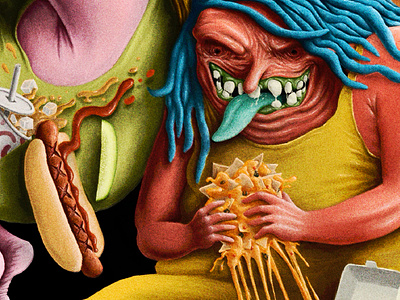 Utah Foodies characters delicious digital painting food foodie gross illustration monsters procreate weird