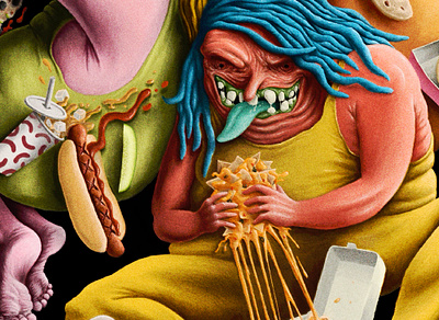 Utah Foodies characters delicious digital painting food foodie gross illustration monsters procreate weird