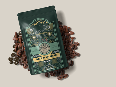 Northern Lights Coffee Co. artdeco branding coffee coffeepackage design graphic design line work logo packaging typography