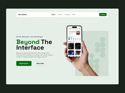 Landing Page : UI/UX Portfolio design herosection landing page mobile portfolio ui ui design uiux portfolio ux ux design web design