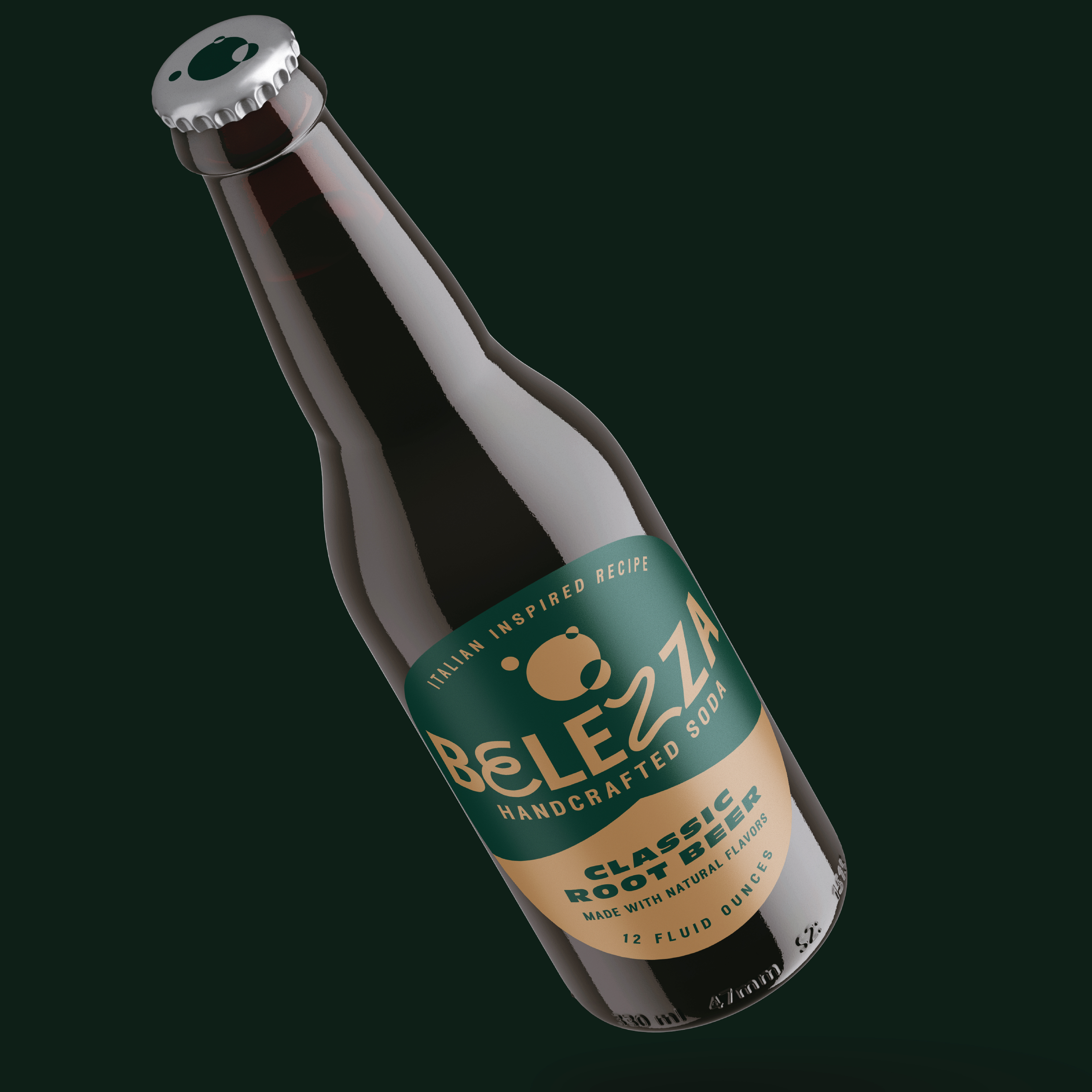 Belezza branding bubbles italian logo package packaging root beer soda