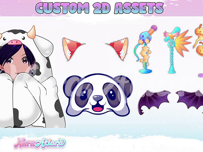 Custom 2D Asset Creation for Live2D VTuber Streamers customvtuberassets livestreaming streamingaccessories twitch vtubercommunity vtuberdesign vtuberprops