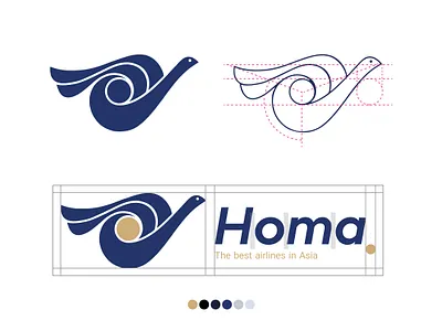 Airline agency logo airline logo arabic logo arabic symbol bird icon bird logo bird symbols fenchi studio graphic design hema logo iranian homa logo iranian logos logo logo type milad samadi