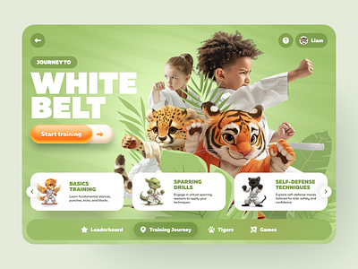 Kids Martial Arts App 3d animals app children colorful design fighting fun game ipad karate kids kids app martial arts nature tablet