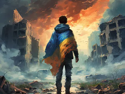 Stand with Ukraine 🇺🇦 ai art generative illustration ukraine