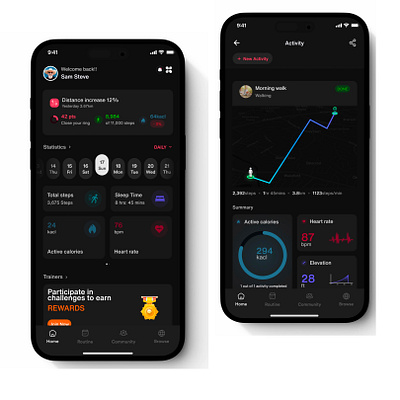 A fitness tracker mobile application app design fitness ios ui ux
