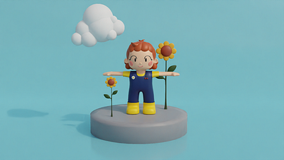 Joey (Mini 3D Character) 3d animation motion graphics ui