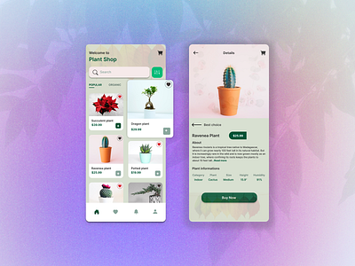 Plant E-commerce App UI aesthetics app design application clean design design ecommerce figma design minimal design ui ui design uiux user experience user interface ux ux design