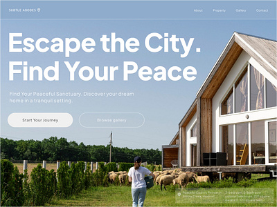 Escape the City. Find Your Oasis. (#Day1) 30daysofwebdesign herosection landscapes minimalistdesign propertysearch real estate ui ux web design webdesigner