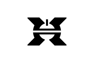 Power Button Xh Hx Letter Target Logo Design power