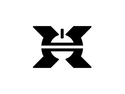 Power Button Xh Hx Letter Target Logo Design power