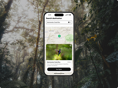 Day 12 of improving my UI skills · #12 Design a Map view card challenge costa rica green ios map map view monteverde nature ui