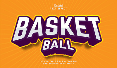 Text Effect Basket Ball 3d basket basketball cup logo text effect