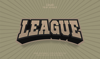 Text Effect League 3d cup logo text effect vintage